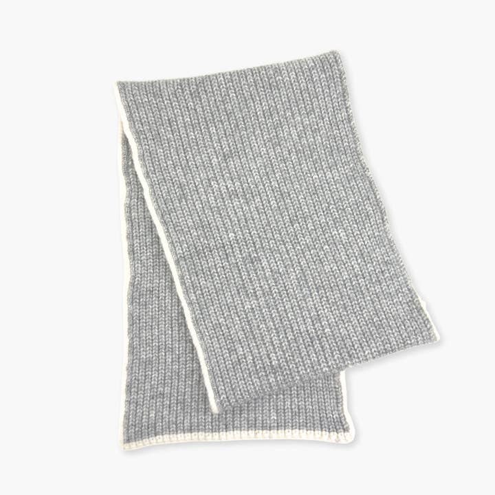 Humble Hilo - Wholesale Scarf - Women's - Humble Hilo Knitted Soft Scarf, Fine Knitted with White Trim2