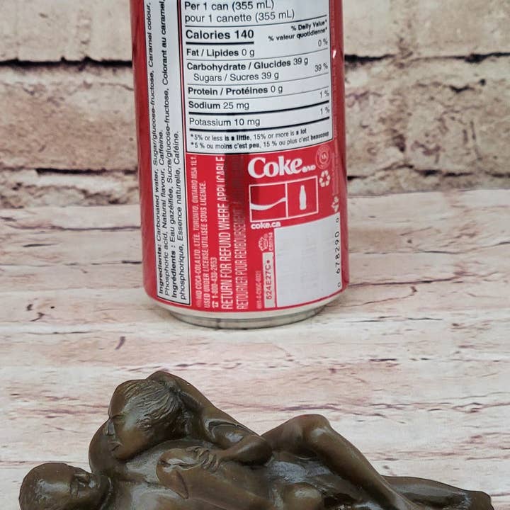 Bronzhaus - Wholesale Sculpture - Erotic Novelty Bronze Figurine Sculpture Couple Having Sex Large Phallus Penis 1.5" x 4"1