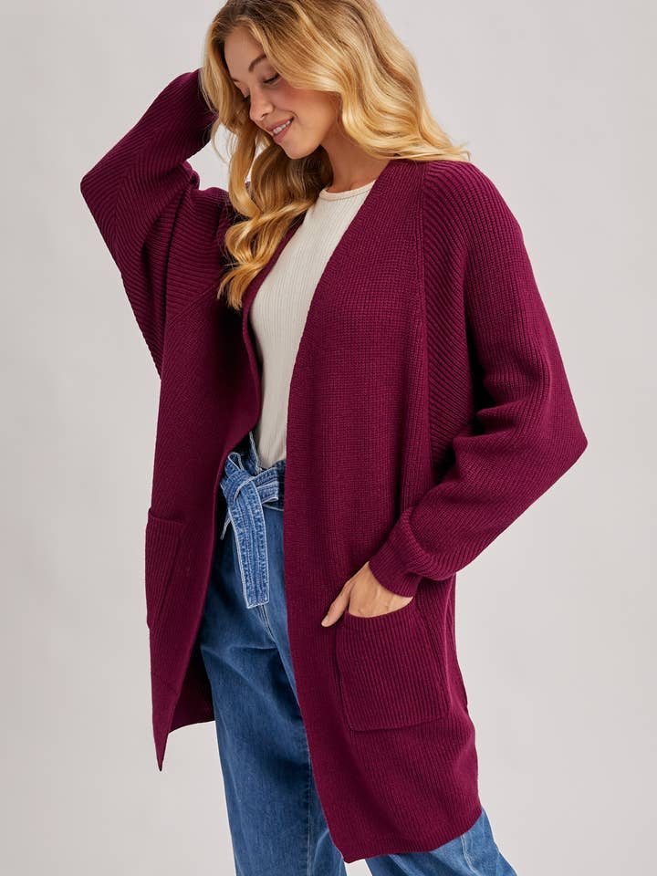 Bluivy - Wholesale Cardigan - Women's - OPEN FRONT BATWING SLEEVE CARDIGAN23