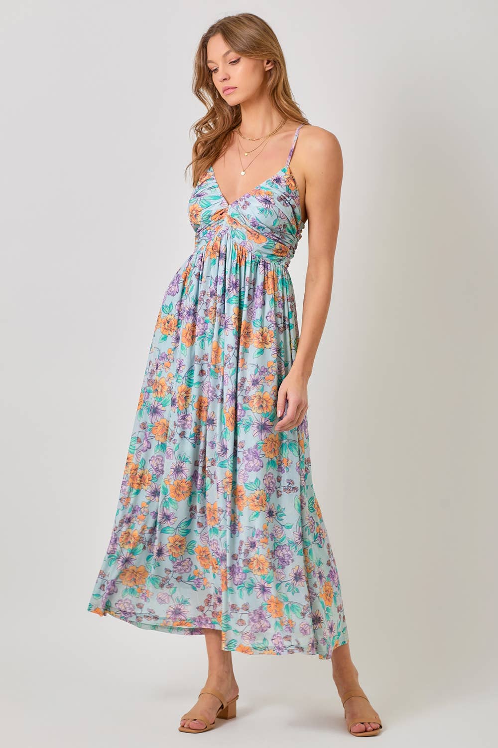 Mystree - Vendita all'ingrosso Vestito - Donna - 60646 Abito in Rete con Pieghe e Schiena Incrociata7