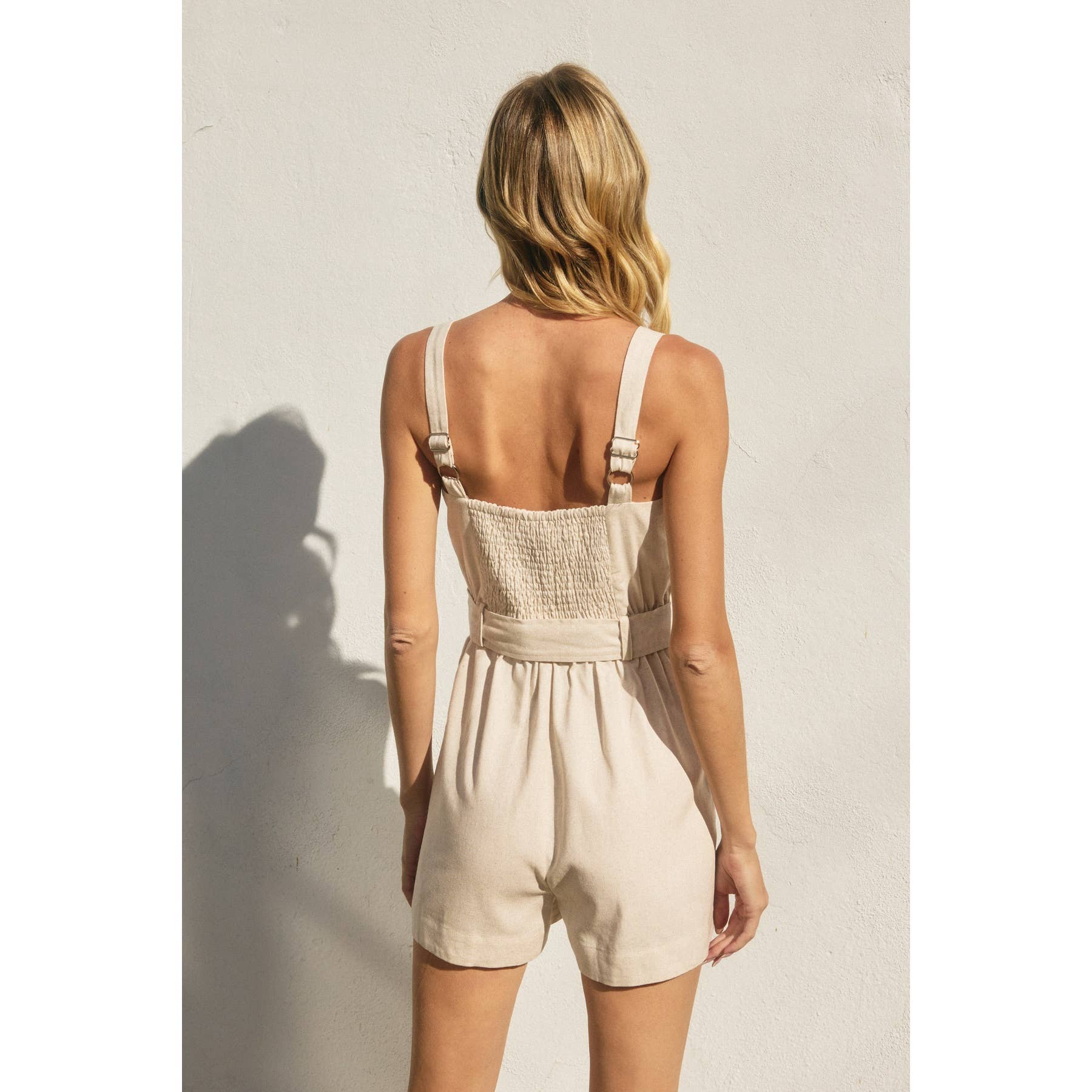 Dress Forum – wholesale Byxdress - Dam – Himmel Sänd Rak Hals Spänne Romper13