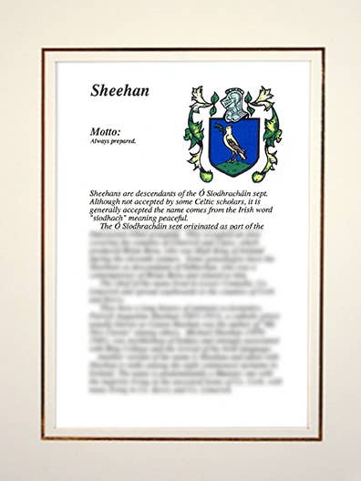 Sheehan pour la vente par Family Histories