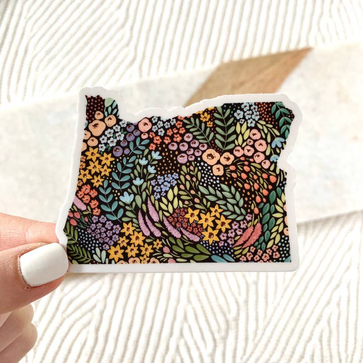 Elyse Breanne Design - Wholesale Sticker - Oregon 3x3in. Floral State Sticker6