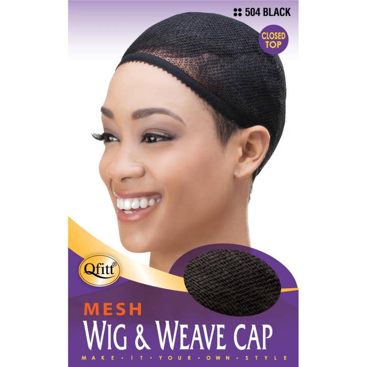 KT Supply - Wholesale Hair Towel/Wrap - Qfitt Mesh Wig Weave Cap, Black