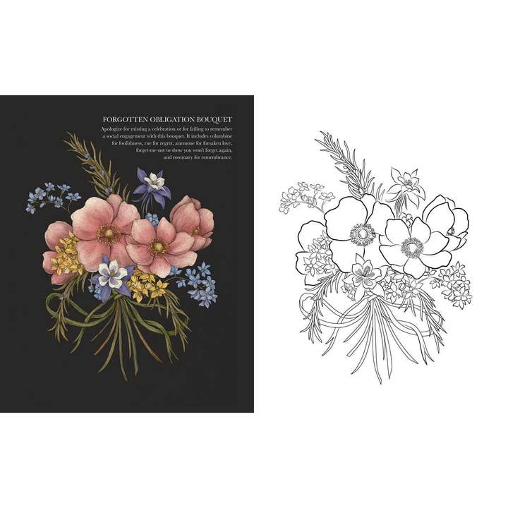 Simon & Schuster - Wholesale Coloring Book - Adult - Floriography Coloring Book by Jessica Roux
