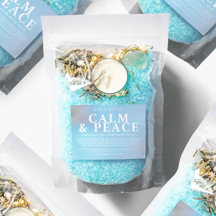 Raw & Refine – wholesale Bath soak/milk – Calm & Peace - Crystal Infused Bath Soak