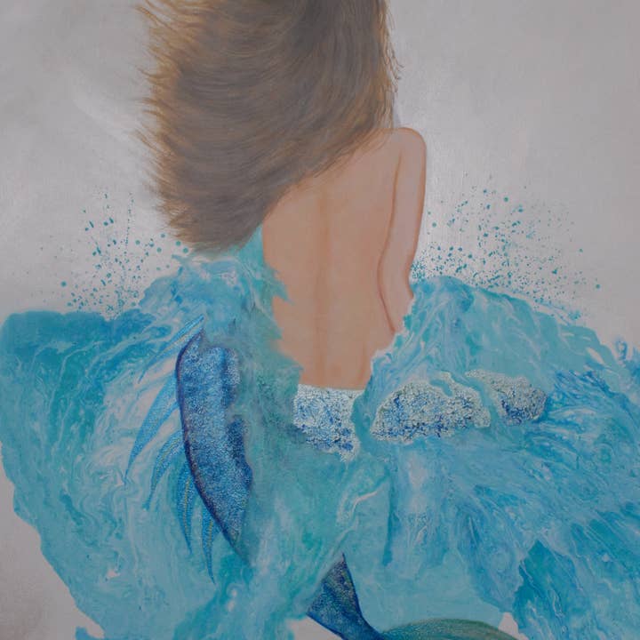 Mermaid Artwork on Large Canvas for wholesale by Z~Beth Designs LTD