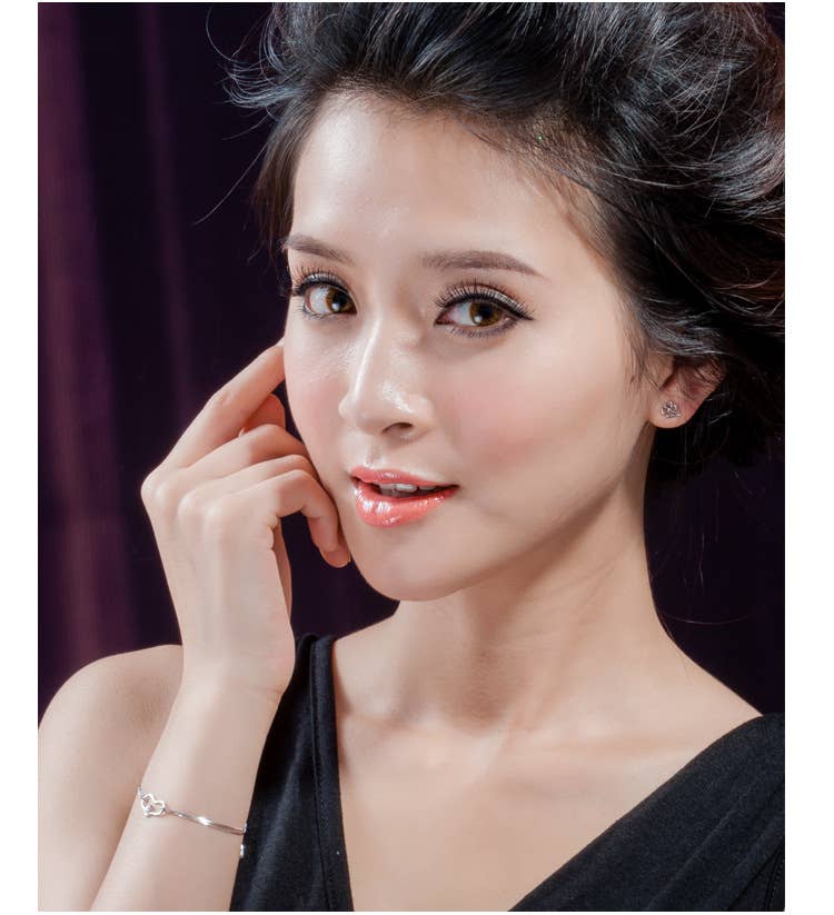 Gemscape UK - Vente Bracelets maillon et chaîne - Bracelet en argent en forme de cœur - Crochet ajustable, accessoire4