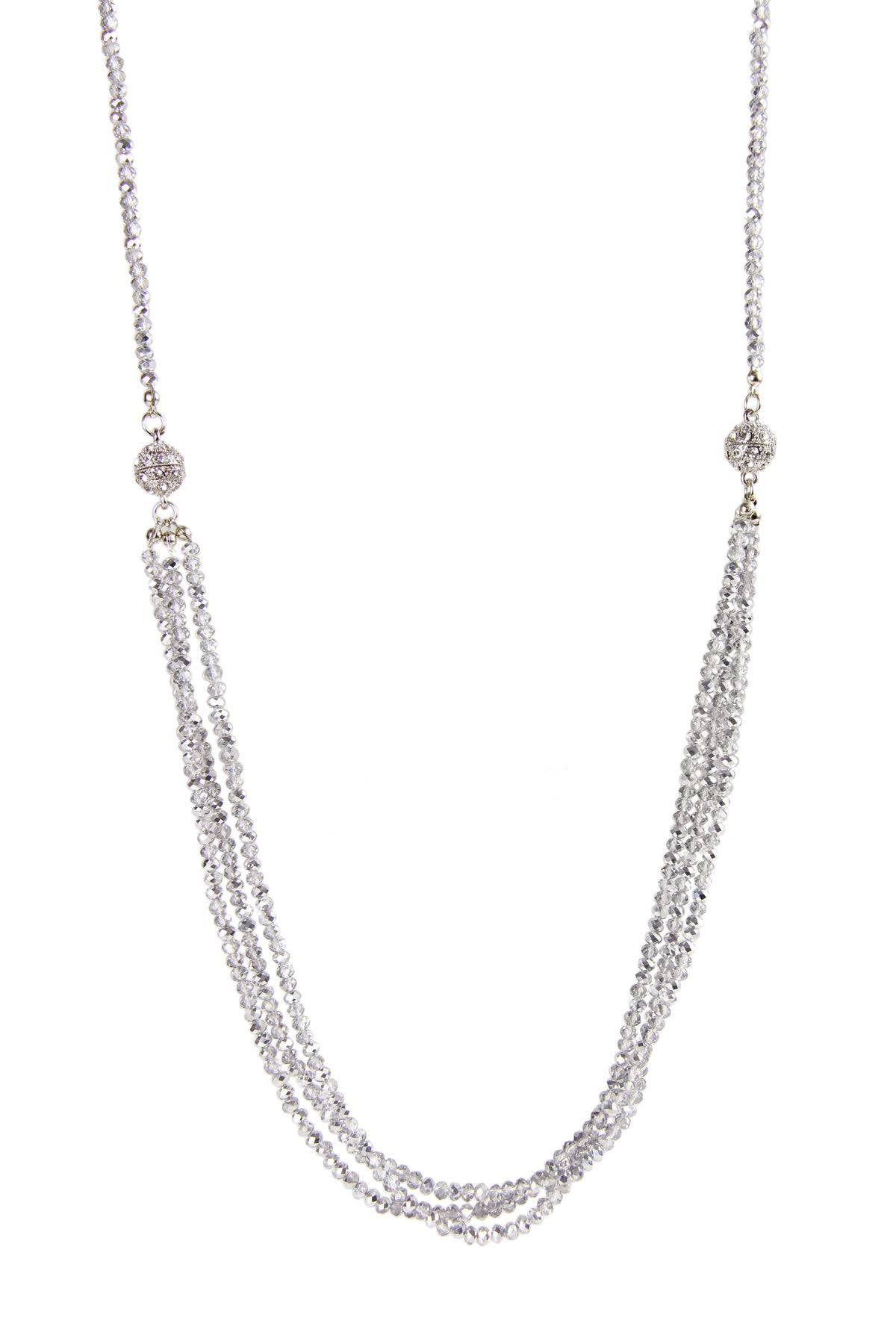 SAACHI – wholesale Beaded/pearl necklace – Simply Crystal Long Detachable Necklace4