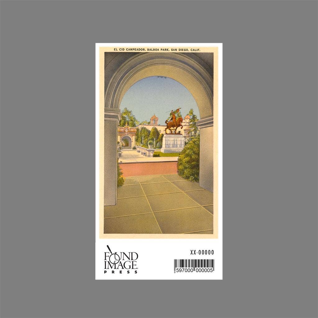 Found Image Press - Wholesale Sticker - Sticker SD-271 El Cid Standbeeld, Balboa Park, San Diego, Californië1