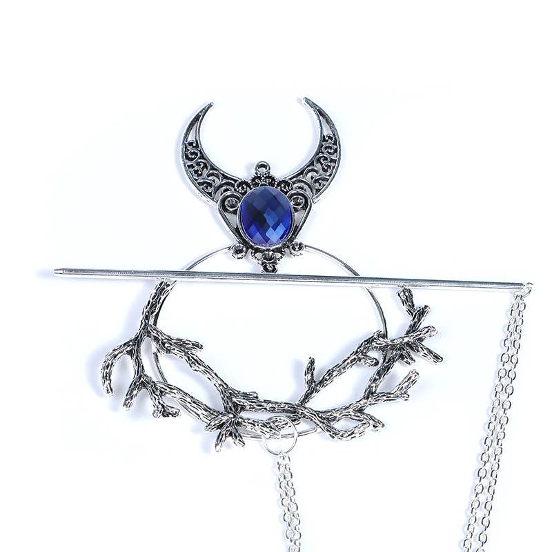 Tourtiwi - Wholesale Hair Pin - Vintage Crescent Branch Viking Rhinestone Hairpin7