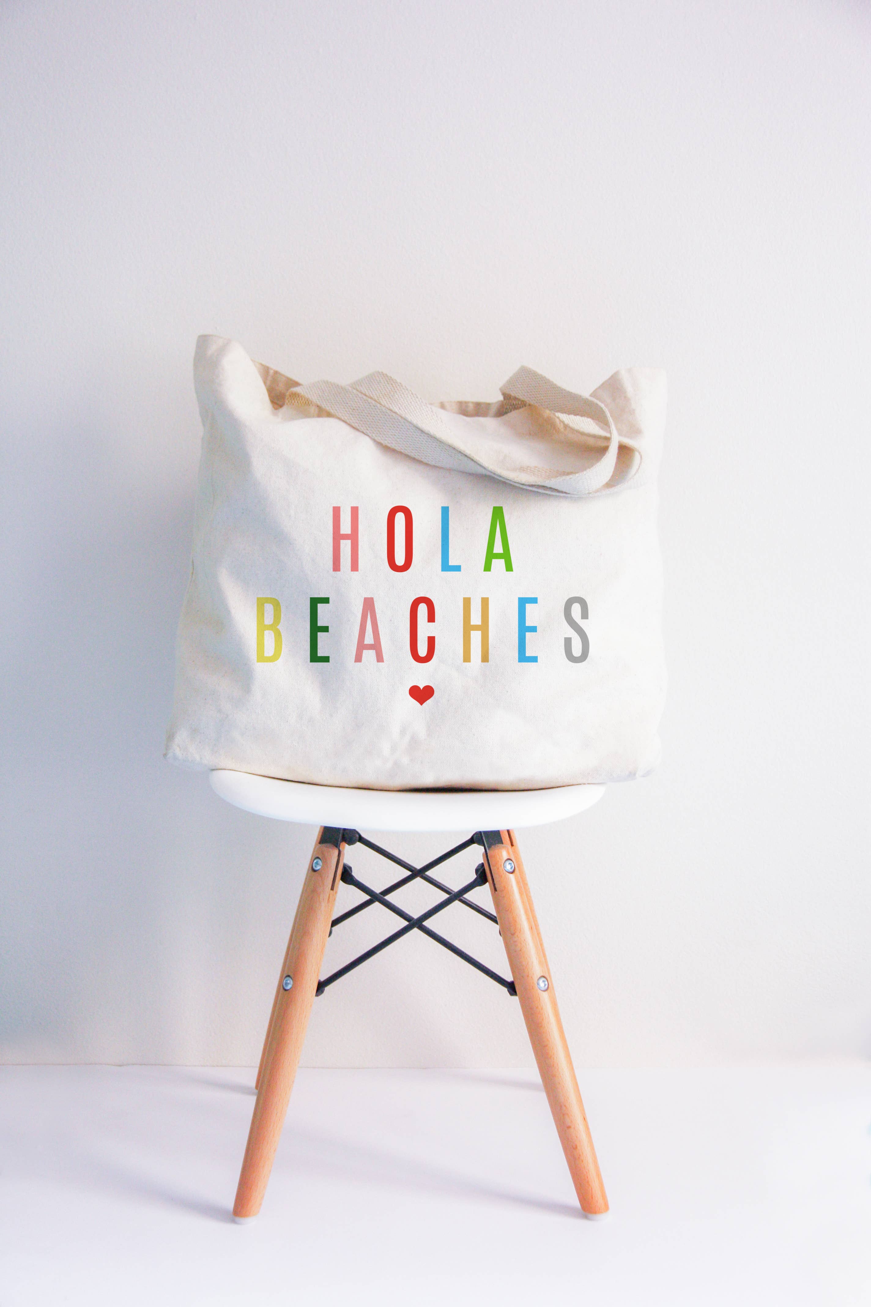 Love You a Latte Shop - Venta al por mayor Bolsa de asa- Mujer - Colorida bolsa Hola Beaches, 2 tamaños
