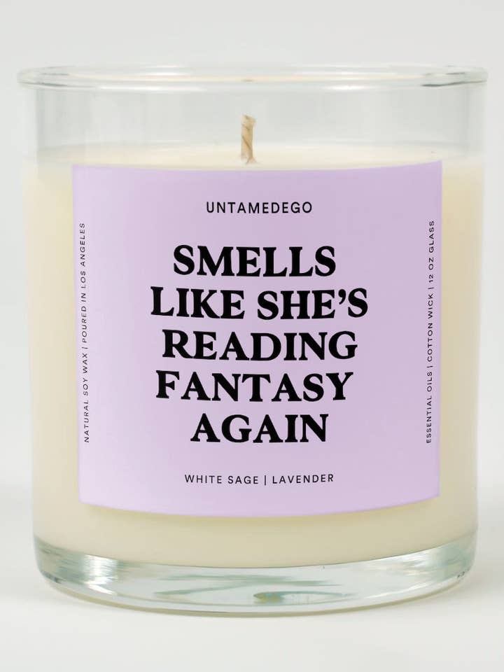 Smells Like She’s Reading Fantasy Again | Funny Candle for wholesale by Untamedego LLC