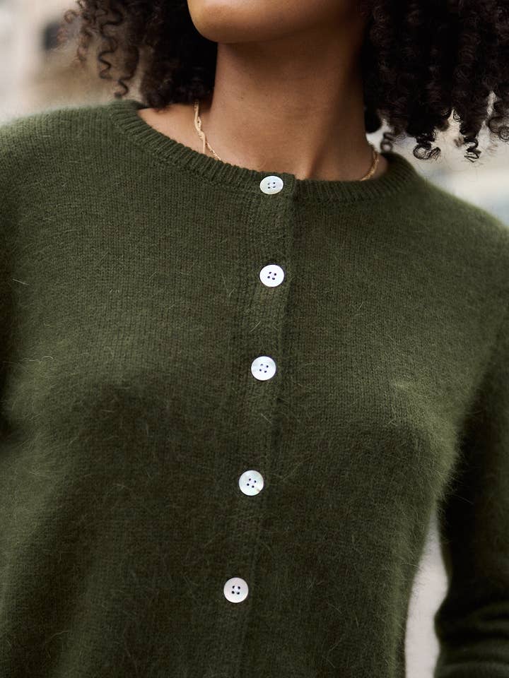 Nathael Paris - Wholesale Cardigan - Women's - Angora cardigan with mother-of-pearl buttons2