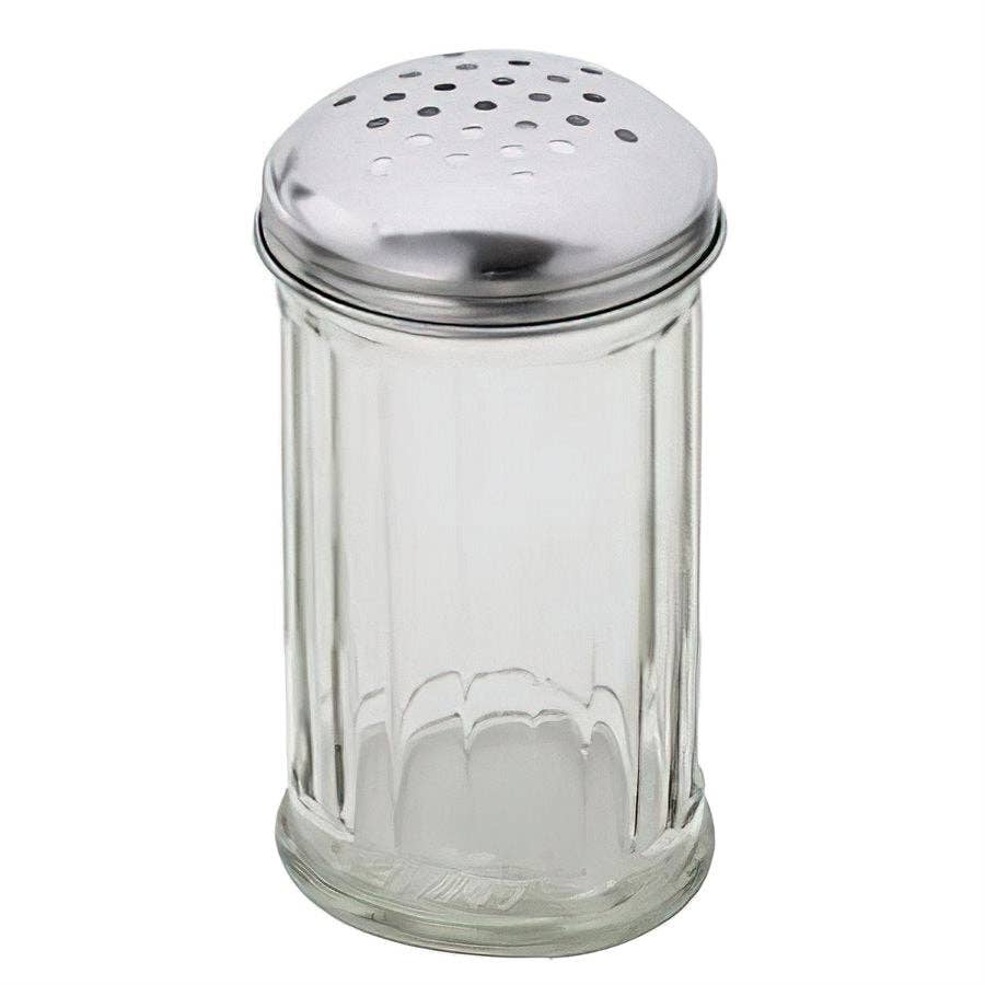 Kitchen Supply Wholesale - Vente Pots - Saupoudreuse à fromage 12 oz en verre avec couvercle perforé0
