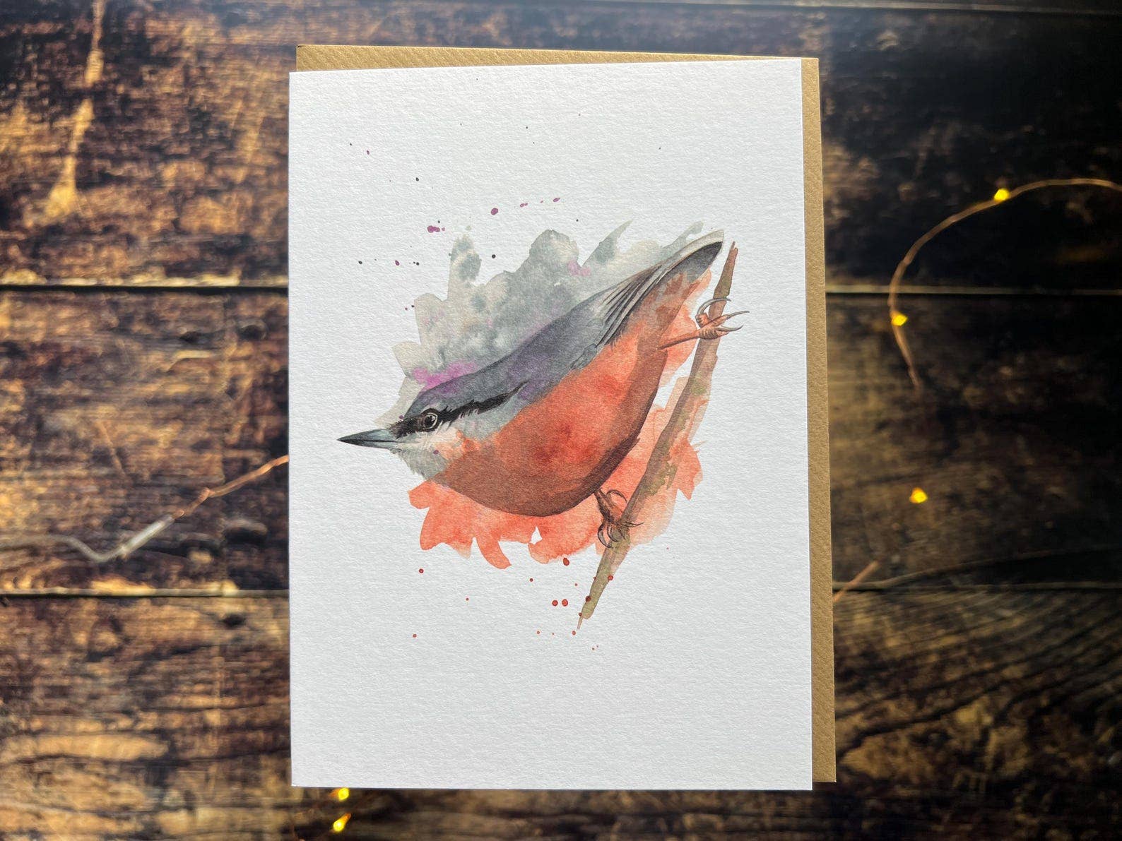 Georgina Doodles - Wholesale Everyday Greeting Card - Nuthatch Greetings Card | Blank card, Bird Art, Watercolour print1