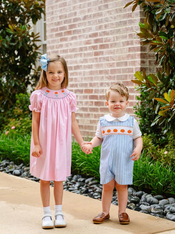 Ruth and Ralph - Wholesale Dress - Kids - Pumpkins Smocked Helen Dress4