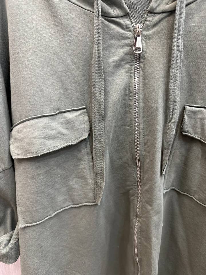 Mimi & Gogo - Wholesale Hoodie - Women's - Hooded jacket with zip and pockets @8633_GZipPoches7