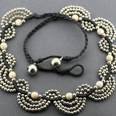 Beaded Flower Necklace - Turquoise for wholesale by Makers & Providers