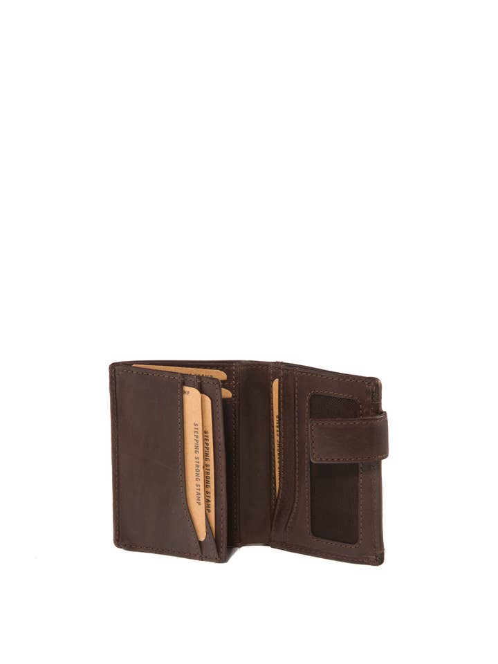 Portefeuille pour homme Stamp en cuir marron pour la vente par Stamp