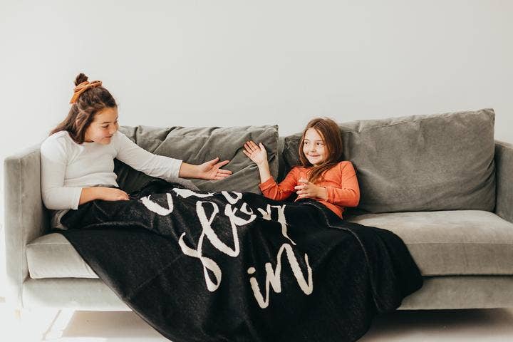 Modern Burlap - Wholesale Throw Blanket - Made in the USA | Let's Sleep In Knit Throw Blanket2