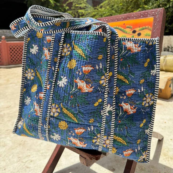 GYPSY STUDIO – Großhandel Schultertasche – Damen – Festivalmode Blockdrucktasche gesteppte Baumwoll-Schultertasche4