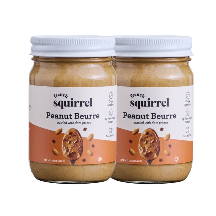 Beurre: Crunchy Date Peanut Butter (12 JARS) for wholesale by French Squirrel