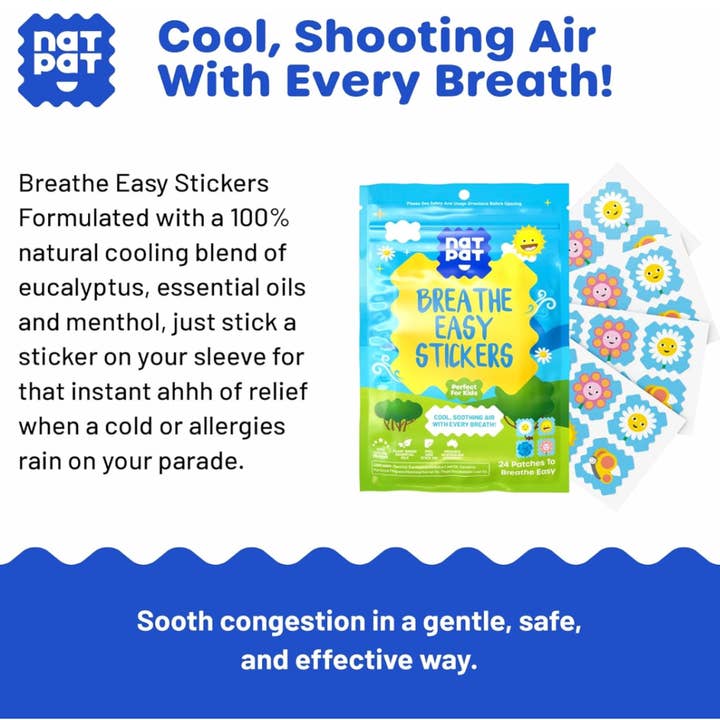 NATPAT - Wholesale Sticker – Child & baby - NATPAT Breathe Easy Stickers - Congestion Relief3
