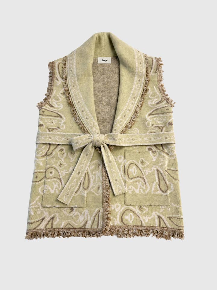 NINDI SLEEVELESS JACKET yellow for wholesale by An'ge