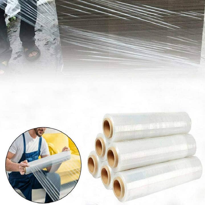 EcoQuality - Wholesale Cellophane Bag - Clear Plastic Stretch Film Wrap 18" x 1500′ 80 Gauge Loads