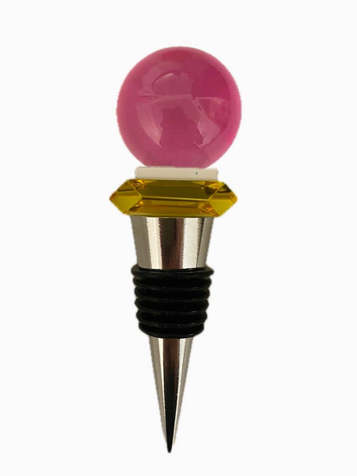 Pink Crystal Wine Stopper for wholesale by Allison Pearl Design