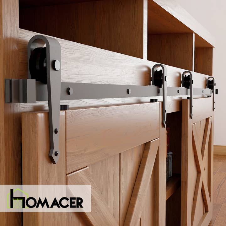 Homacer INC – wholesale Knopp/Handtag – Mini NonBypass skjutbara Barn Dörr Hårdvara Kit - Arrow Design