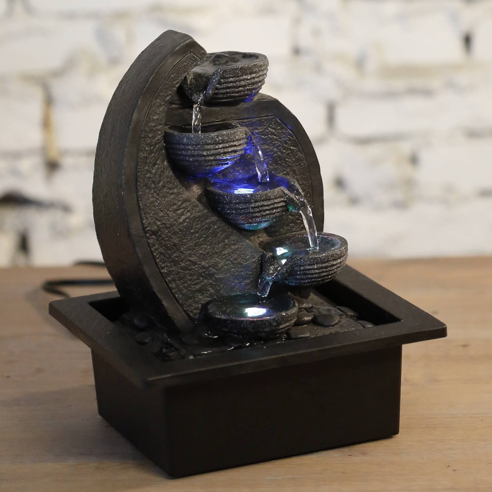 Zen'Arôme - Venta al por mayor Decoración navideña - Fuente de interior en cascada con luces LED - Decoración zen7