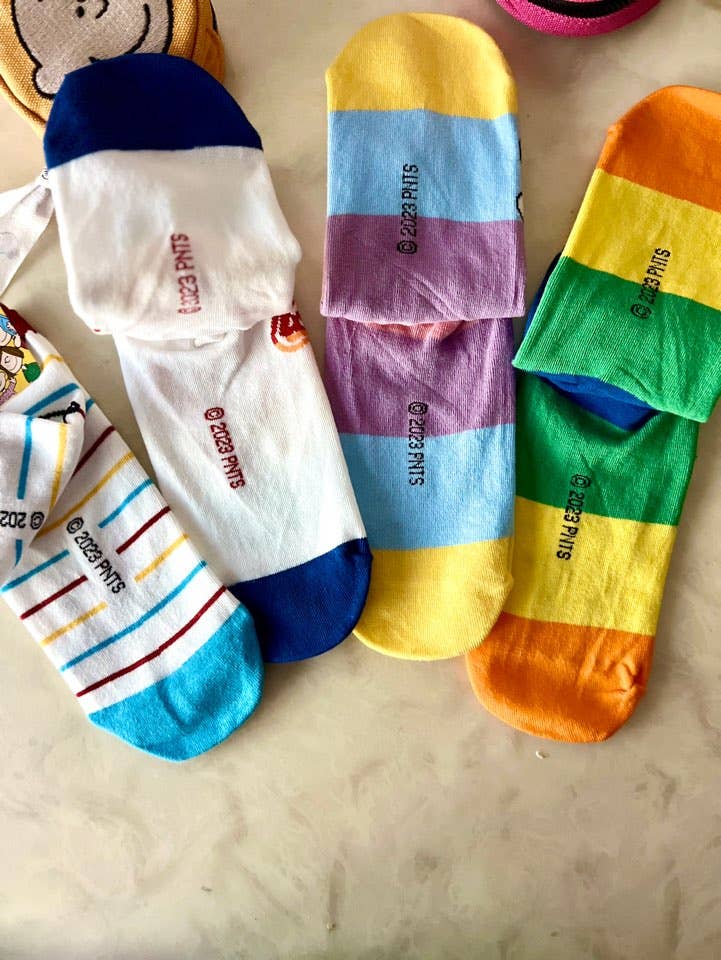 K-Wonderland - Wholesale Sokken - Dames - Peanuts Snoopy Charlie Bruine enkelsokken/ katoen, ultrazacht1