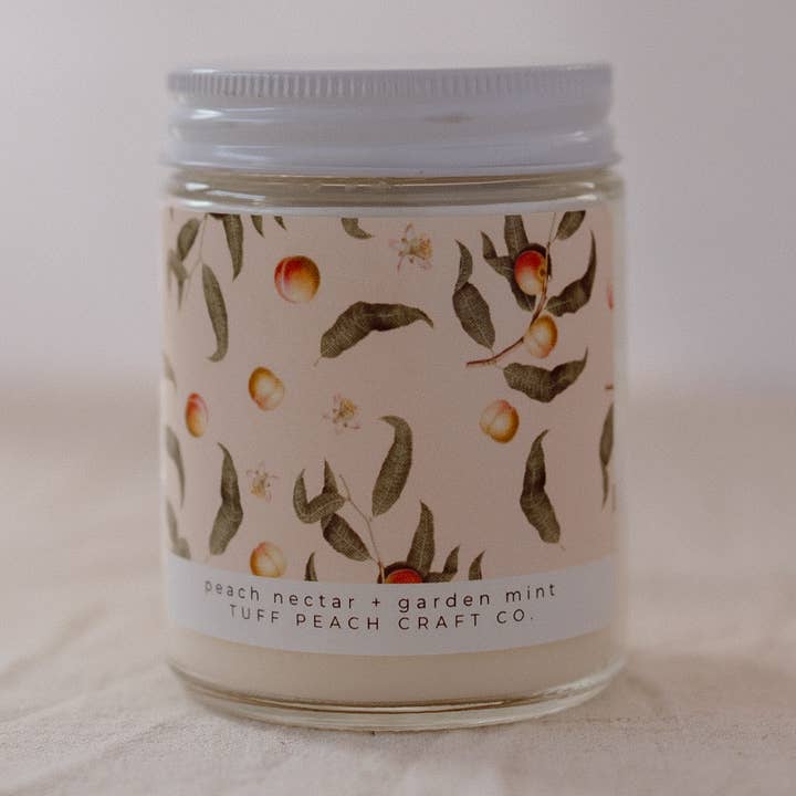 Tuff Peach Craft Co. - Wholesale Jar/Filled Candle - PEACH NECTAR + GARDEN MINT0