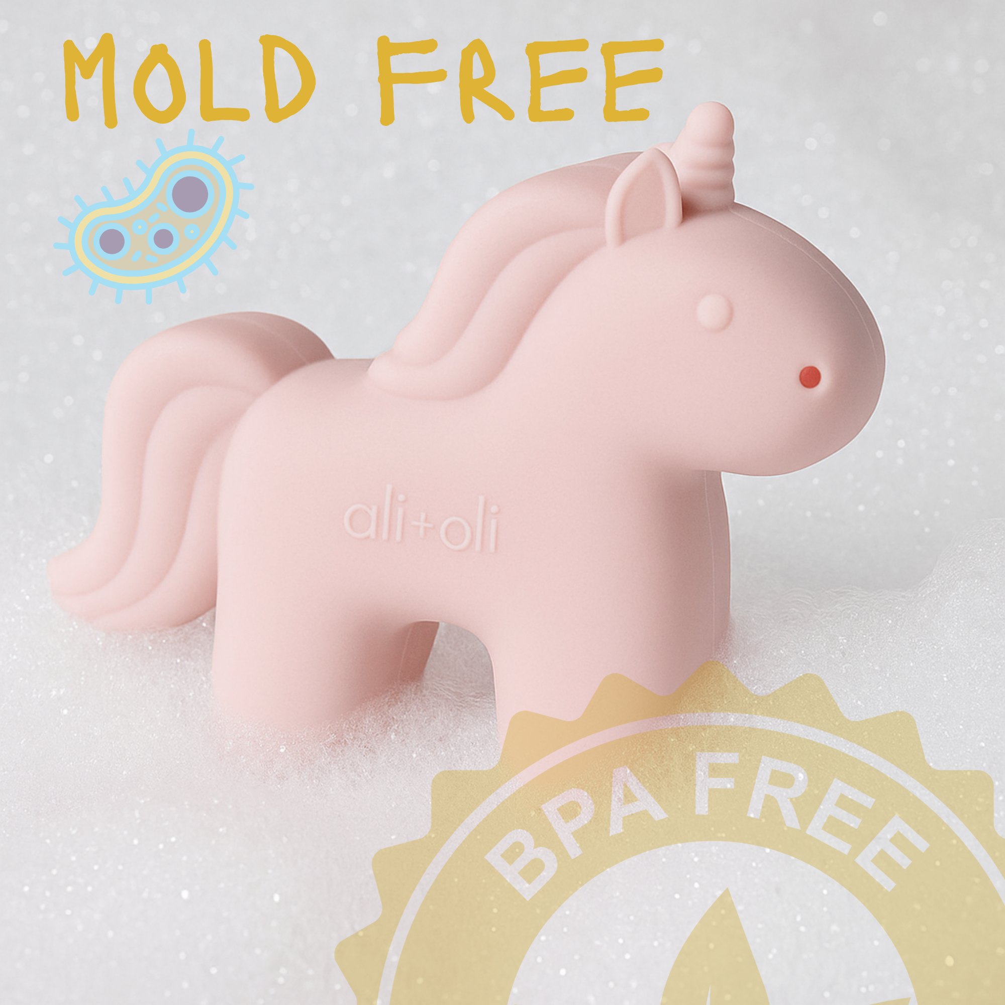 Ali+Oli - Wholesale Bath Toy - Baby - Ali+Oli Squirt Water Bath Toy Set (Unicorn Theme) Mold Free4
