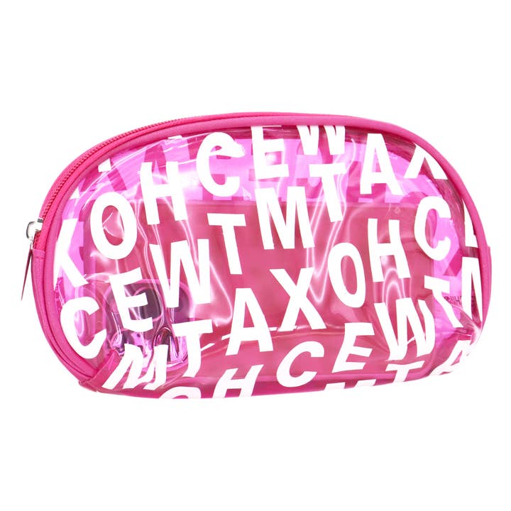 Cap Zone - Wholesale Make-up/cosmetic bag - Alphabet Monogram Clear PVC Toiletry Cosmetic Bag1
