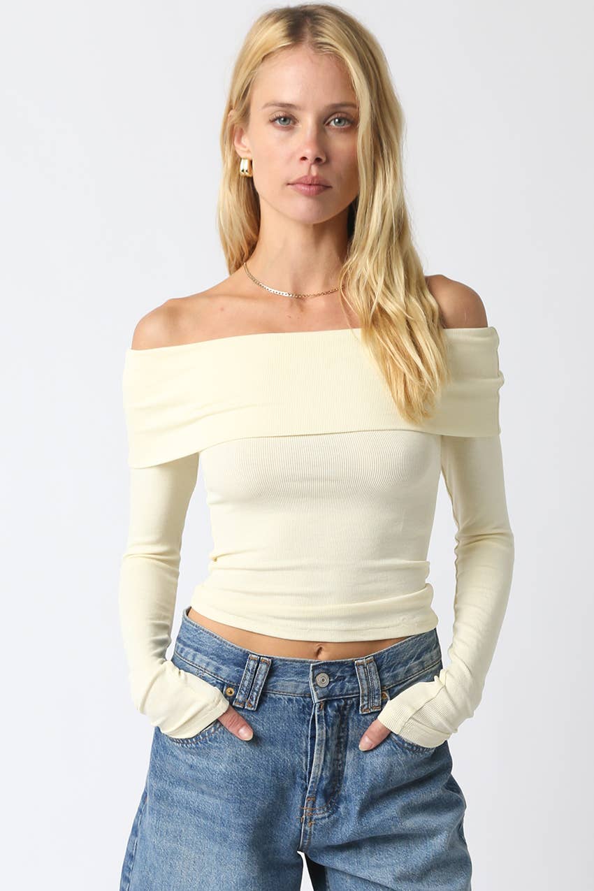 Olivaceous - Wholesale Knit Top - Women's - Rebecca Off Knit Top4