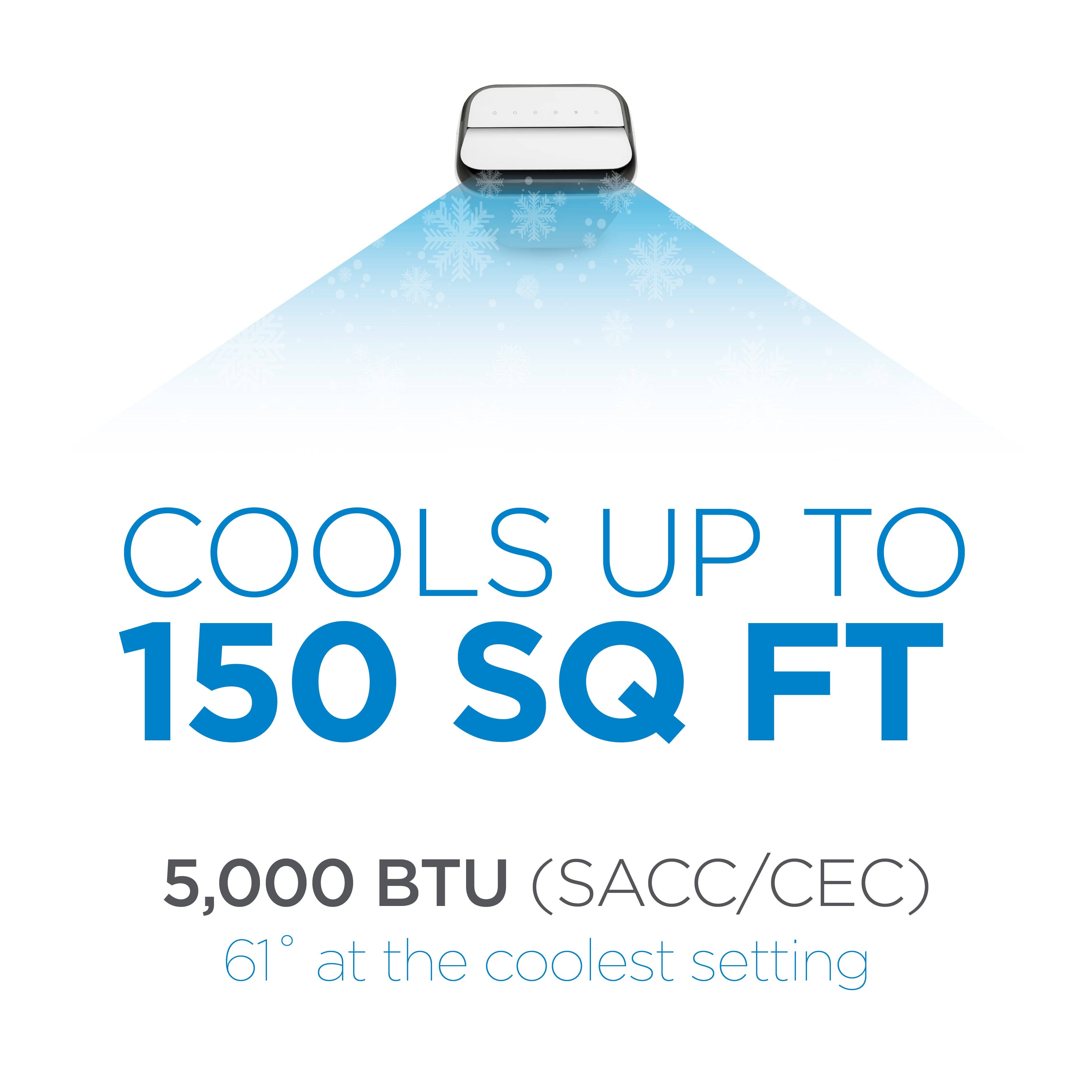 Equity Brands - Vente Réfrigérateur miniature/portable - Climatiseur portatif 5 000 BTU (SACC/CEC), blanc3