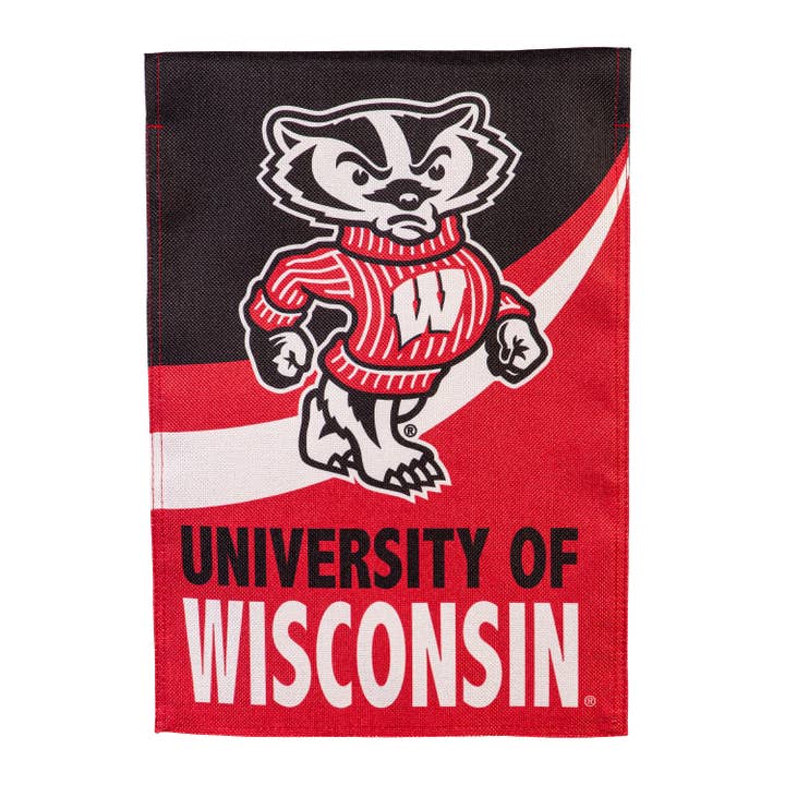University of Wisconsin-Madison Burlap Flag GDN Size for wholesale by Evergreen Enterprises
