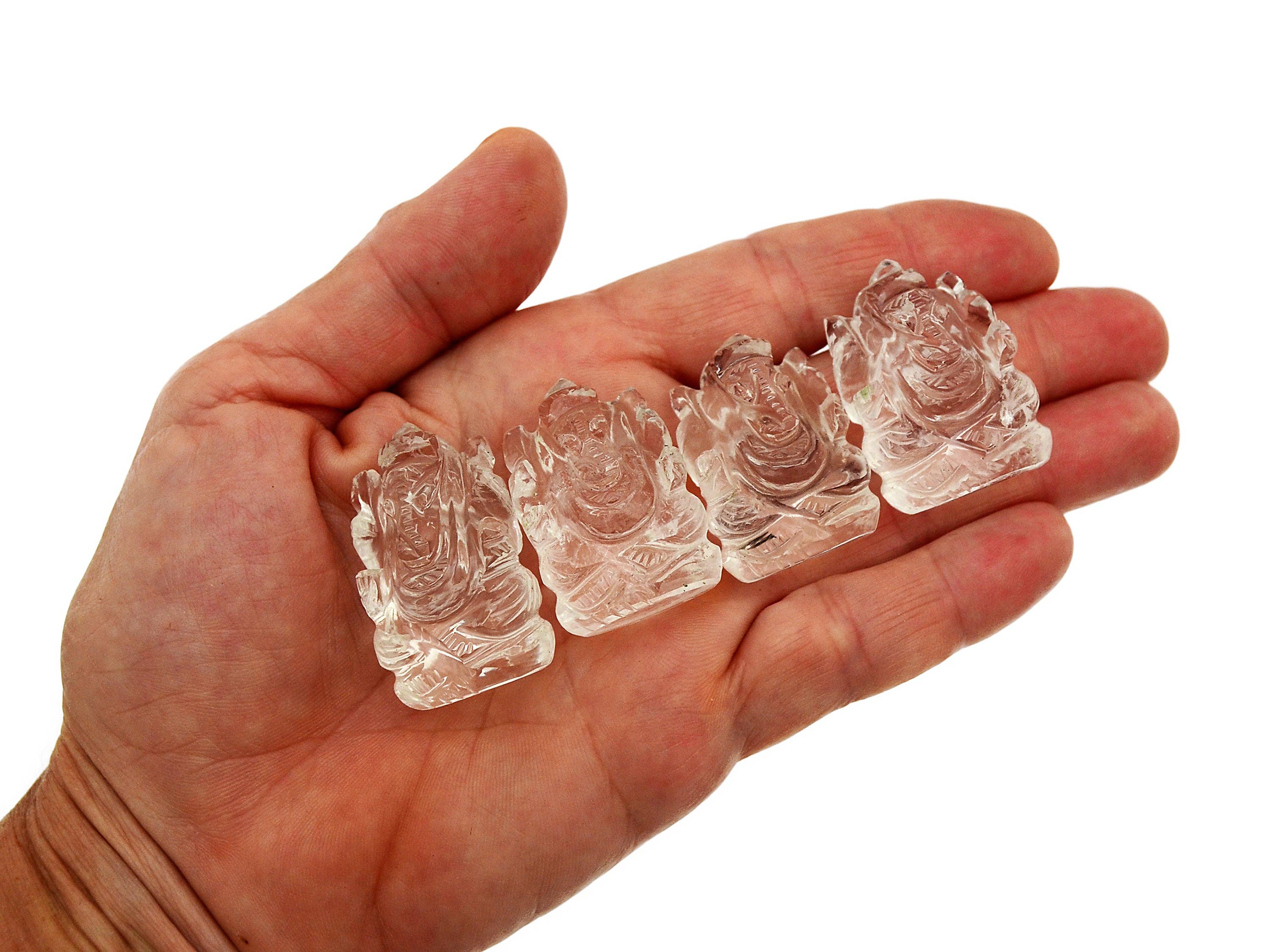 Kaia & Crystals - Wholesale Spiritual Stone/Crystal - Mini Clear Quartz Ganesha Sculpture (30mm - 35mm) -  Hand Carved Crystal3