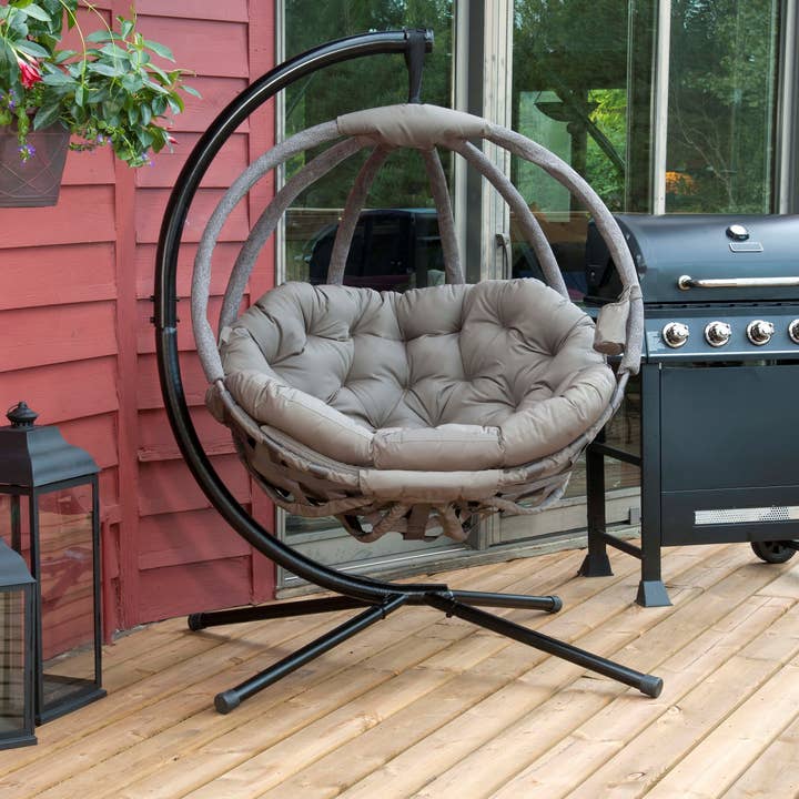 FlowerHouse - Wholesale Chair - Hanging Ball Chair w/ Stand - Overland Sand