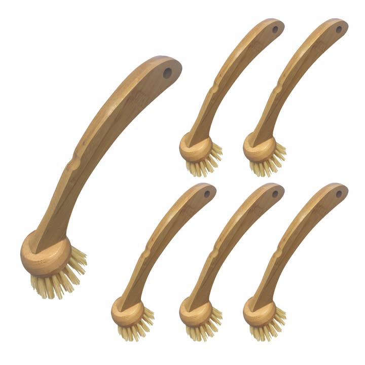 Brosse à vaisselle en bambou Eco Clean - Lot de 6 pour la vente par LOLA