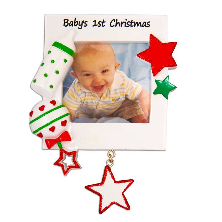 PolarX Ornaments - Wholesale Ornament - Baby's 1st Christmas Personalized Picture Frame Ornament