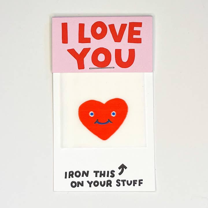 Hot Dang Press - Wholesale Love Card - I Love You Heart Face L'il Something Iron-On Card