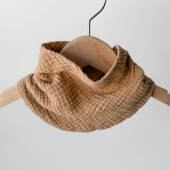 Charley Charles - Wholesale Bib - Baby - CAMEL Lightweight Cotton Gauze Baby Scarf Style Bib