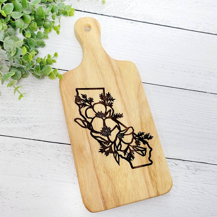 Planche à découper State Flower | Planche à charcuterie florale | Ferme pour la vente par Rosie and Vi