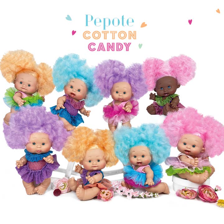 Nines Artesanals d'Onil Dolls - Wholesale Doll - Kids - PECOTE DOLL COTTON CANDY DISPLAY 8 UNITS/2023