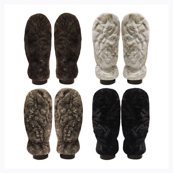 Extra thick chunky faux fur mittens for wholesale by Access by Mediterranean Concepts