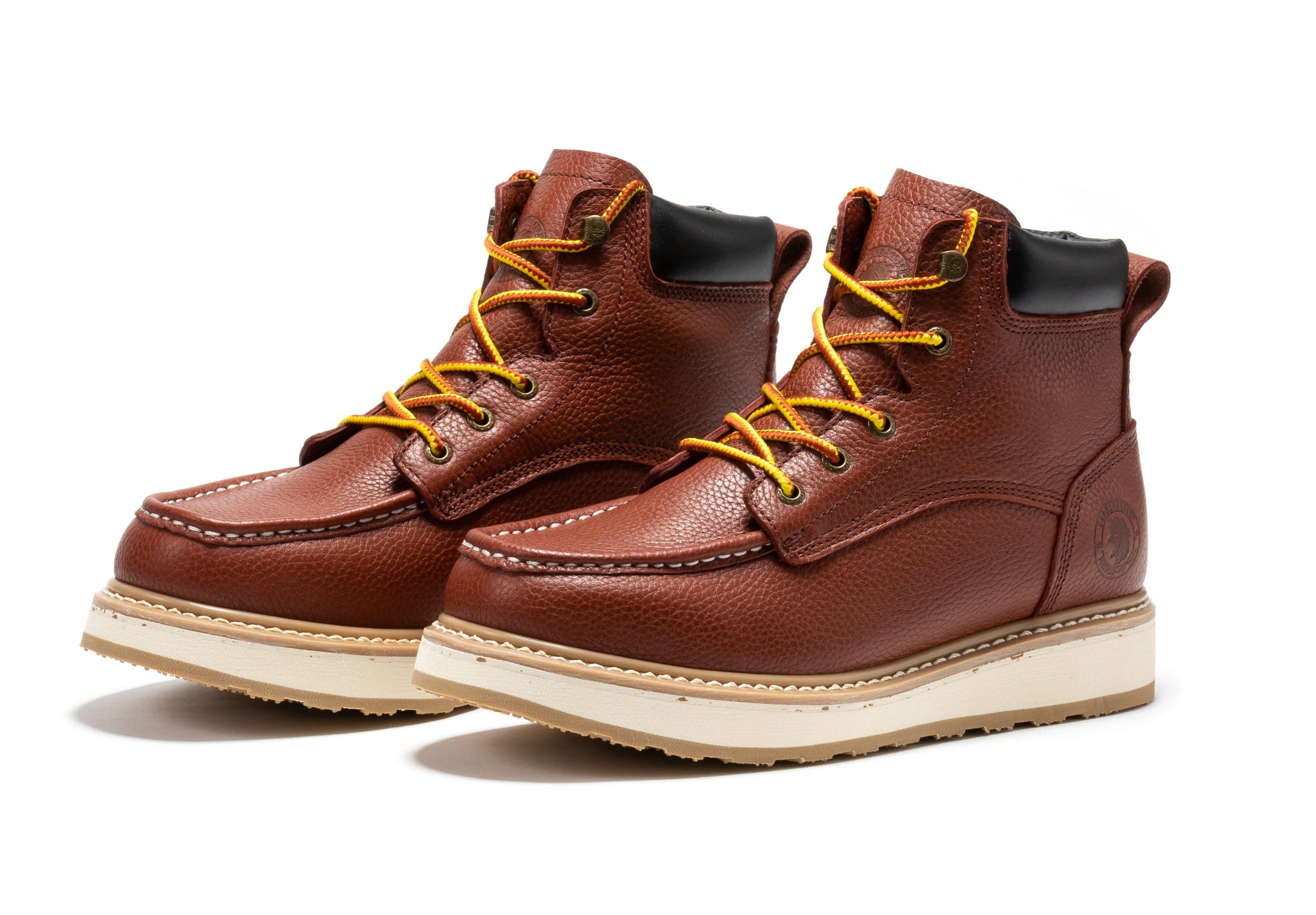 Rock Rooster Footwear - Wholesale Boots - Unisex - ROCKROOSTER Walker Men's 6 Inch Brown Soft Toe Wedge Work Boots SAP3609